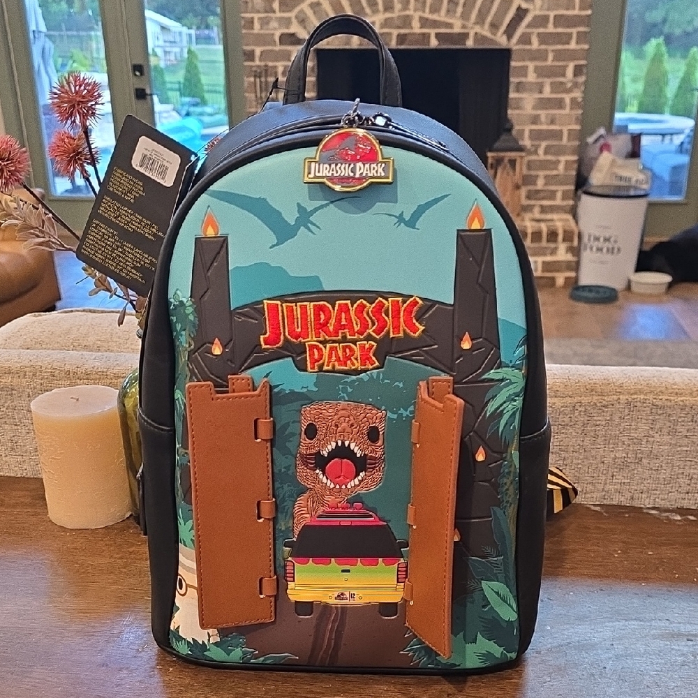 Jurassic Park Loungefly Black and Brown Bag with Playful Charm